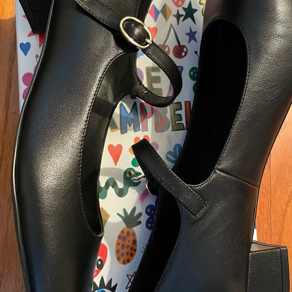 Jeffrey Campbell Black Mary Jane Flats - Picture 4 of 8